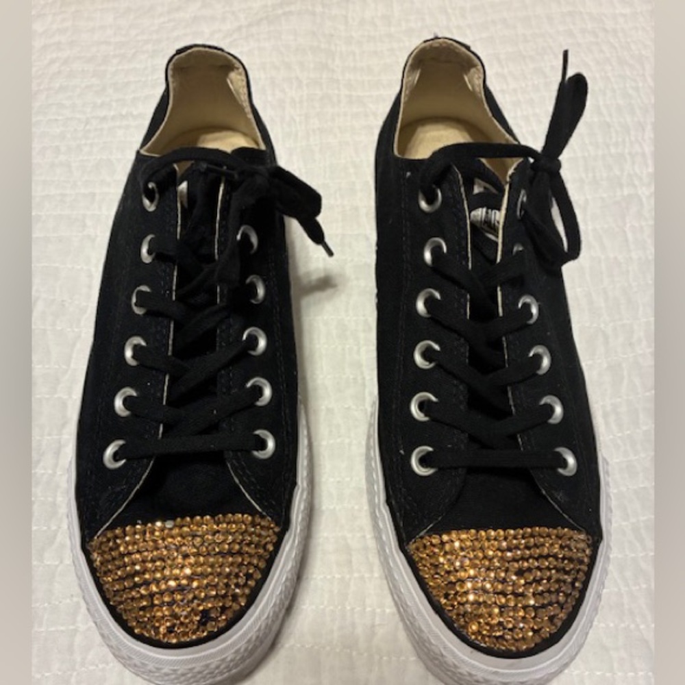 Converse Black and Gold Studded Sneakers